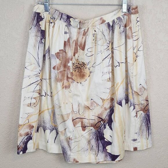 Betsy and Max Yellow Abstract Floral Skirt Size 6 (4870) - Picture 2 of 4